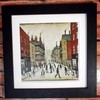 Greetingles Lowry-Style 12"/31cm Square Framed Print. Beautiful Black Ash Frame
