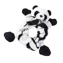 SAFIGLE Plush Panda Hair Tie Elastic Ponytail Holder Soft Stretchy Hair Band for Women Thick Thin Curly Straight Cute Animal