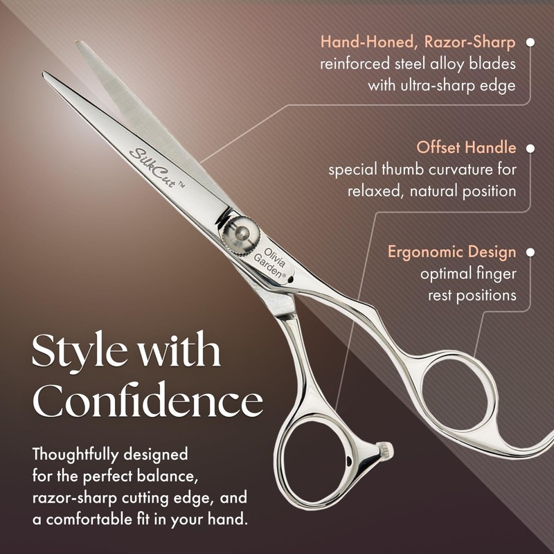 Olivia Garden SilkCut Professional Hairdressing Shear and Thinner Case (5.75"