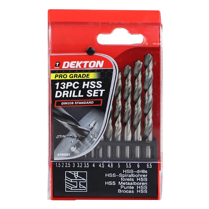 Dekton 13pc HSS Drill Set Pro | Precision Drills 1.5-6.5mm