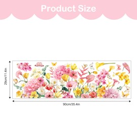 Tanlaby Spring Summer Flower Window Stickers Pink Hydrangea Static Window Clings Butterfly Double-Side Glass Decals Anti-Collision Decor for Living Room Kitchen Windows Bathroom Doors
