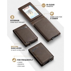 VULKIT Slim Wallet for Men Pop Up Card Holder Minimalist Bifold Wallets RFID Blocking Magnetic Closure Holds 12 Cards