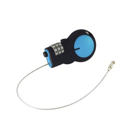 Lewis N. Clark TSA Approved Padlock & Bike Lock for Luggage + Travel, Set Your Combo w/30in Retractable Steel Cable, Blue