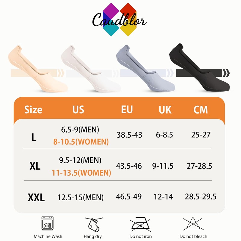 Caudblor Hombres Calcetines finos No Show para Loafer, Invisible Low