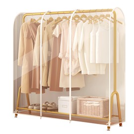 Anseom Protective Cover for Clothes Rack, Thicker PEVA Garment Bag, 100 x 50 x 150 cm, Translucent Moisture, Dustproof, Garment Covers with Zips, for Suit, Coat, T-Shirt