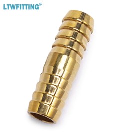 LTWFITTING Brass Barb Splicer Mender 3/4-Inch ID Hose Fitting Air Boat Fuel Hose Joiner(Pack of 5)