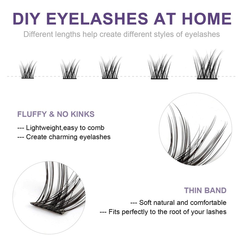KISSXIAOYA Cluster Eyelash Extension, Lashes, Eyelash Curler, Eyelash Seal, Tweezers,