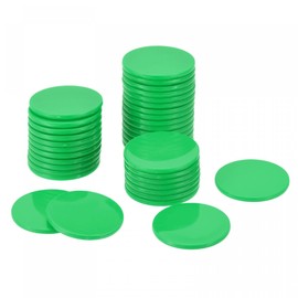 sourcing map Small Plastic Learning Counters Disks Chip Counting Discs Markers 24mm/0.94 Inch for Math Practice Green, Pack of 100