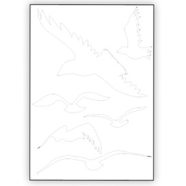 Bird Protection and Window Protection – 6 Stickers – Protection Against Bird Strikes – Sticker Birds (White)