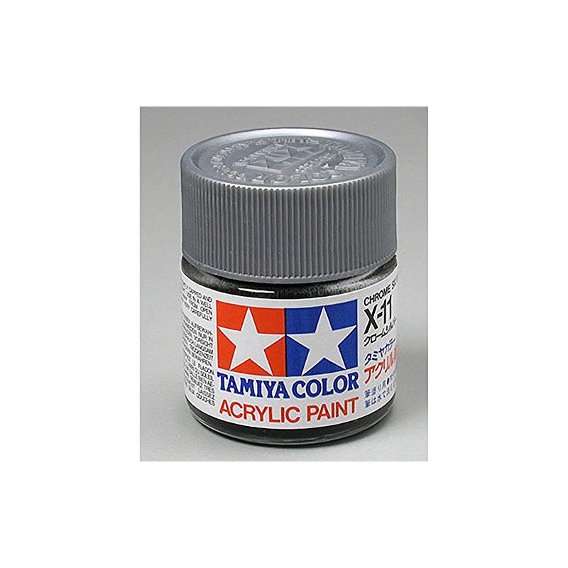 Tamiya America, Inc Acrylic X11 Gloss,Chrome Silver, TAM81011 0.77 Fl