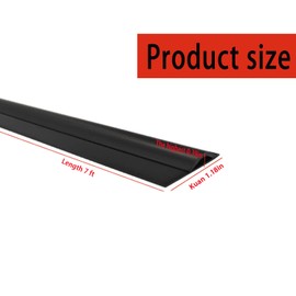 Cuttable Carpet Edge Trim,Flexible Floor Transition Strip from Carpet to Tile, PVC Anti Slip Carpet Transition Strip 7ft Black