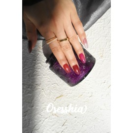 Osesshia Semi Cured Gel Nail Strips, 20 pcs Nail Wraps, Glaze Stickers, Salon Quality French Manicure, Full Decal Gel Polish Strips, Long Lasting SCG, Easy on, UV Required (Ripening Plum)