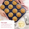 Zyliss 12 Hole Muffin Tray, Double Layer Non-Stick Baking Tray/Pan