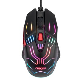 CHONCHOW Wired USB Connection High Precision Gaming Mouse for Gamers Up to 12800DPI 6 Levels DPI Switching Button 7 Program Buttons Ergonomic Design LED Light Optical Symmetrical G40
