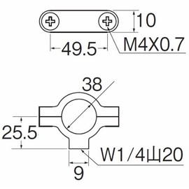 SANEI (サンエイ) Piping Parts Stop Clamp for Pipe Fixing and Cleaning Pipe H861-38 1.5 inches (38 mm)