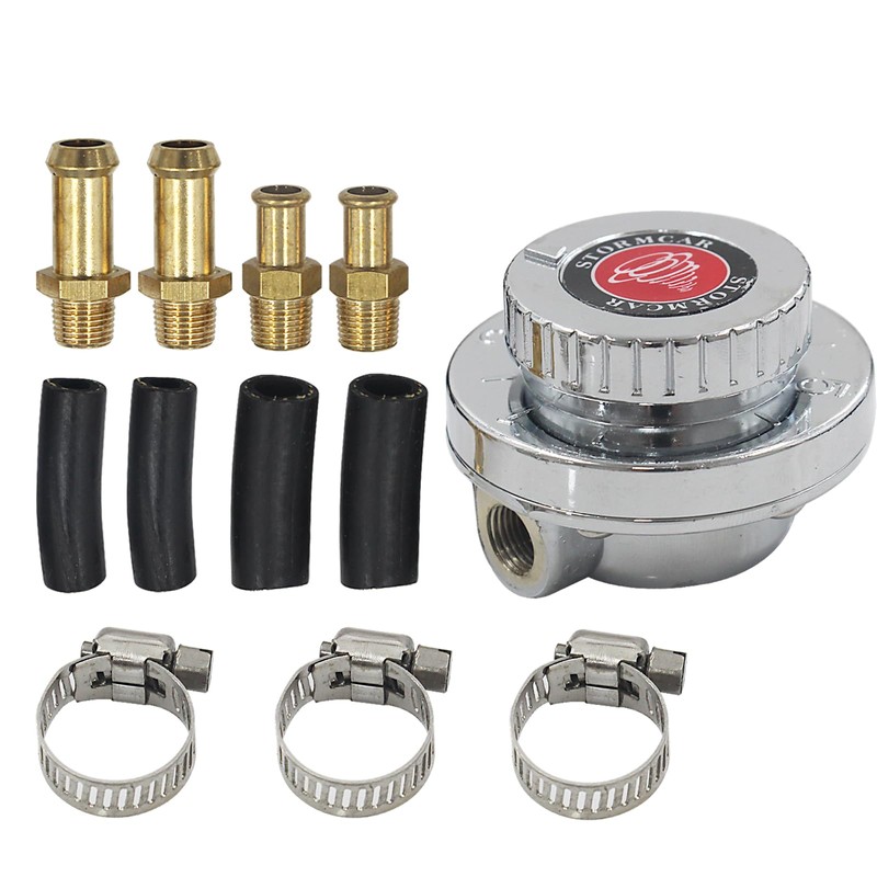 LVOUP Manual Adjustable 1-5 PSI Fuel Pressure Regulator Carburetor Carb