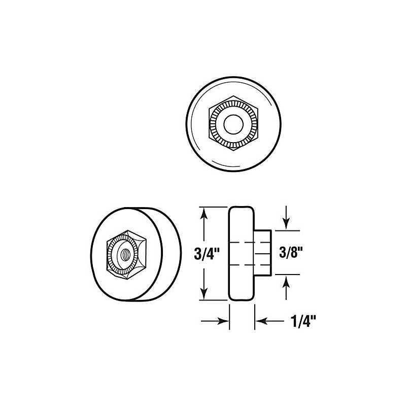 Prime-Line 1901-B 7/8 In., Nylon, Tub Enclosure Oval Edge Ball
