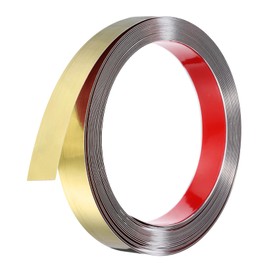 MECCANIXITY Gold Trim Peel and Stick, Self Adhesive Mirror Trim Border 32.8ft x 1" Stainless Steel Mirror Finish Molding Tape Strips for Wall Cabinet Tile Edge Molding