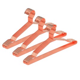 SPECILITE 30 Pack Rose Gold Metal Hangers with Notches for Standard Suits Hangers for Shirts, Coats, Pants, Heavy-Duty & Space-Saving