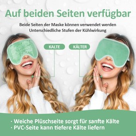 NEWGO Eye Mask Cooling Glasses Reusable Eye Cooling Pads with Gel Beads for Hot Cold Therapy, Swollen and Tired Eyes, Dark Circles, Migraines, Sinus Pain (Green)