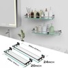 SFGSOWOR Glass Shelf for Bathroom Wall Sheves 24 inches Rectangular