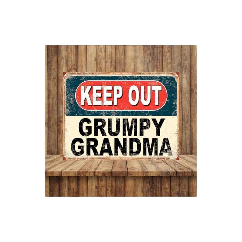 Shawprint Keep Out Grumpy Grandma Funny Metal Signs Home Pub