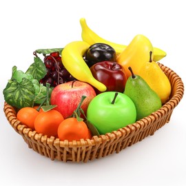 Lorigun 13 Pcs Artificial Fruits Pack, Fake Fruit Decoration Realistic Faux Fruits for Party Chirstmas Decortion, Artificial Apples Fake Oranges Grapes Decortion Prop