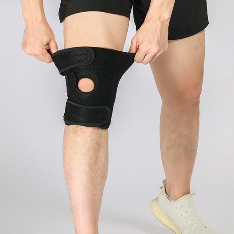 Meniscus Protective Knee Pad Black Free Size Anti Slip Adjustable