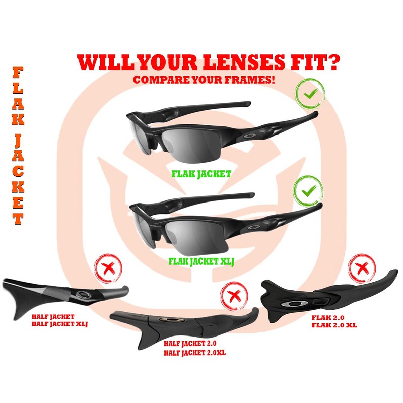 Seek Optics Replacement Kits Compatible with Oakley Flak Jacket Sunglasses