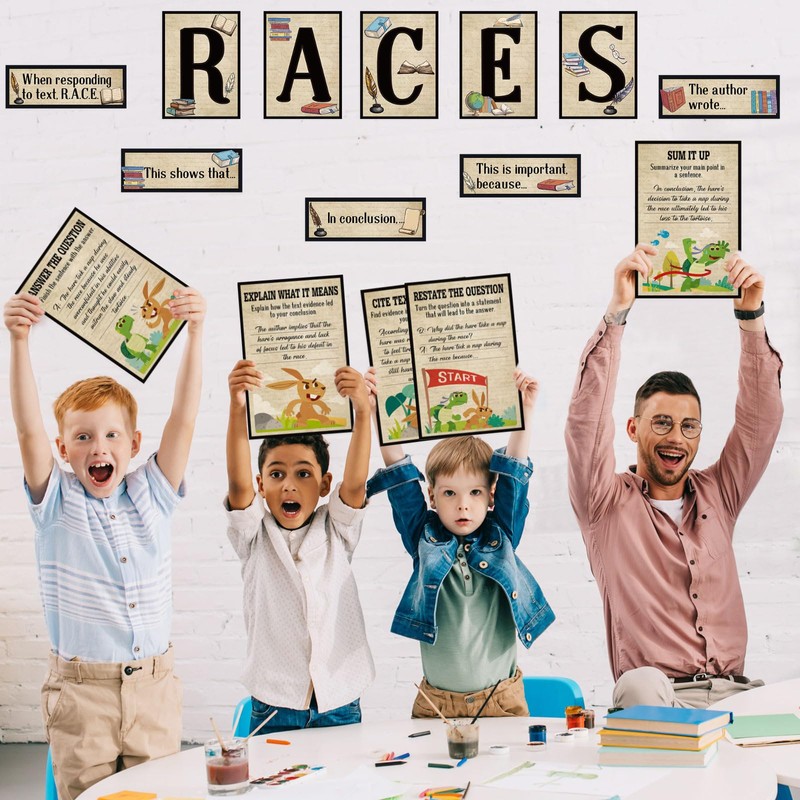 Outus 36 Pcs Races Writing Strategy Bulletin Board Poster Set