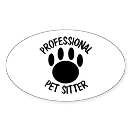 CafePress Professional Pet Sitter Paw Print Oval Car Bumper Sticker