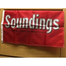 SOUNDINGS Boating Magazine Sailboat Flag Red Waterproof New Unused Nautical Deco
