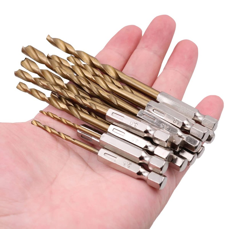 ZONADA 1/4” Hex Shank HSS Drill Bits, 13pcs in Set