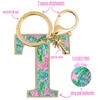 Lilly Pulitzer Leatherette Initial Keychain, Letter Bag Charm for Women,