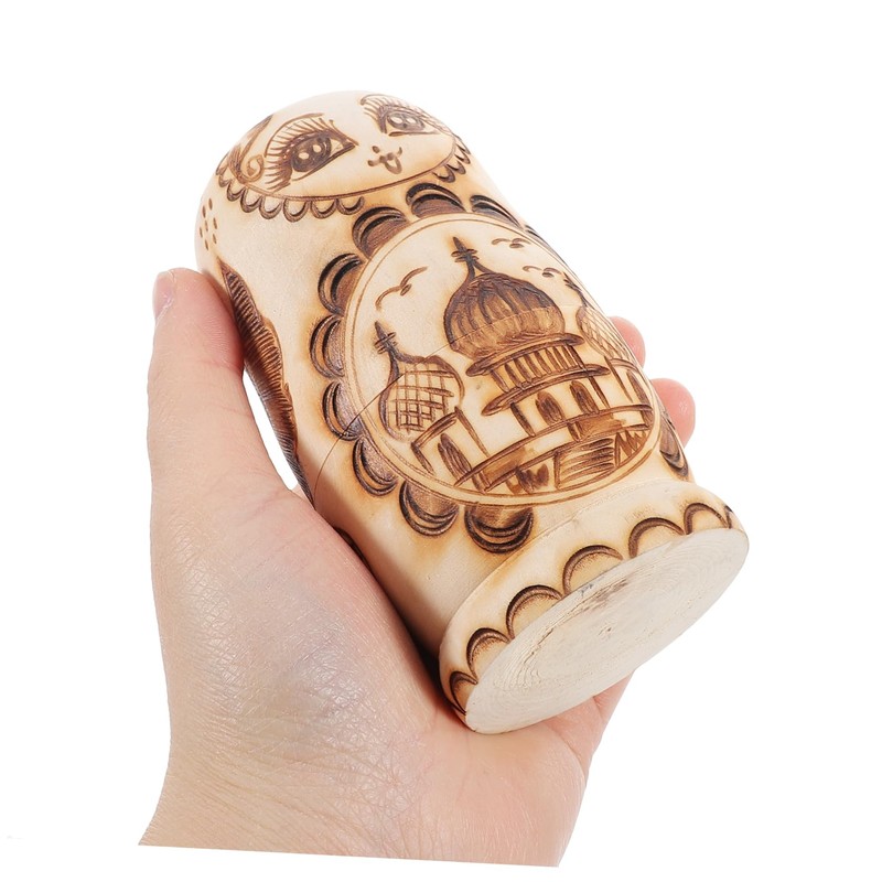 Kisangel Russian Stacking Dolls Handmade Wooden Nesting Dolls Double-Headed Eagle