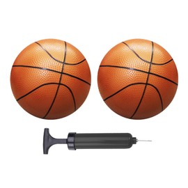 ABAJI Mini Basketballs Red 2 PCS 5" Set with Random Color Pump Needle Durable Material for Mini Hoop Toddlers Kids Teenagers for Pool Indoors Outdoors