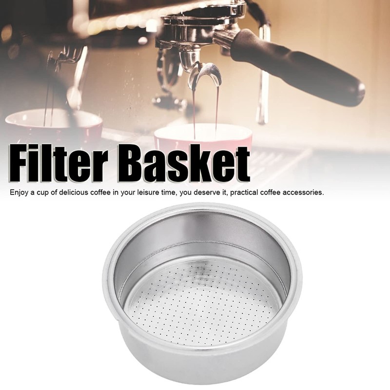 Stainless Steel Coffee Filter, 51mm Double Layer Pressurized Filter Basket