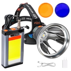 40W Ultra Bright Aluminum Alloy High Lumen LED Headlamp – Rechargeable, Waterproof & Lightweight with Motion Sensor and 6 Light Modes – Ideal for Camping, Hiking, Running, Fishing, and Emergency Use