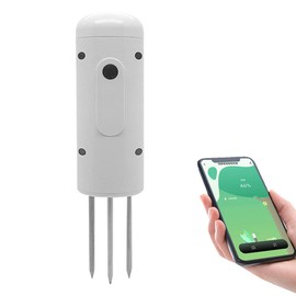 Moisture Tester, Eacam Wireless Soil Moisture Meter, Intelligent Temperature Humidity Tester Mobilephone APP Real Time Monitor IP67 Waterproof Detector for Garden Farmland Planting