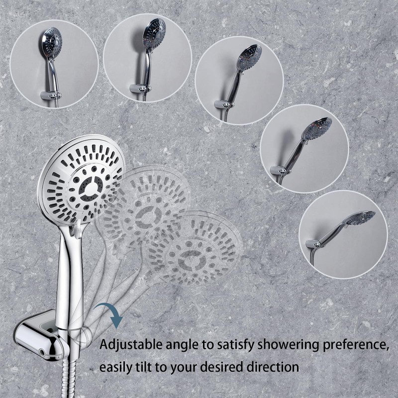 BRIGHT SHOWERS Shower Head Holder Wall Mount, Adjustable Handheld Shower