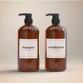 45 x Contemporary Design Bathroom Stickers for Organising - Waterproof Stickers for Shampoo and Conditioner Bottles - Waterproof Labels for Makeup and Bathroom Storage