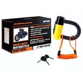 Heavy Duty Anti Theft Motorcycle Disc Lock That Stops Thieves Dead in Their Tracks! Fits All Bikes and Most Mopeds & Scooters. from BigPantha (Yellow)