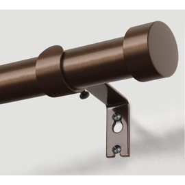 KAMANINA Bronze Curtain Rods for Windows 66 to 120 Inch (5.5-10 Feet), 1 Inch Heavy Duty Curtain Rod, Modern Adjustable Drapery Rods with End Cap (32"-120")