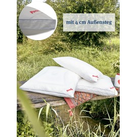 PARADIES Softy Top Organic Firm Pillow 40 x 80 cm, Vegan Pillow Set 40 x 80 cm with Outer Baffle and Zip, Oeko-Tex 100 Class 1