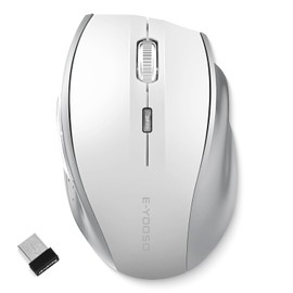 TERPORT F11 Mouse Inalámbrico 2.4 G, Ratón Ergonómico de 4800 DPI 6 Botones, Mouse Oficina Receptor USB, 5 Niveles de DPI Ajustable, Portátil Ratón Muy Bajo Consumo de Energía, 10M de Conexión,Win/Mac
