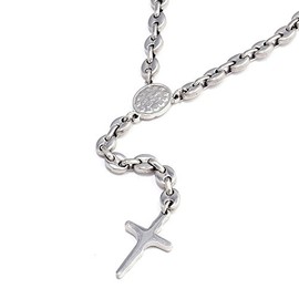 DonDon Men's Rosary Beads - 62 cm Stainless Steel, No Stone