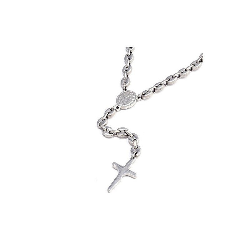 DonDon Men's Rosary Beads - 62 cm Stainless Steel, No