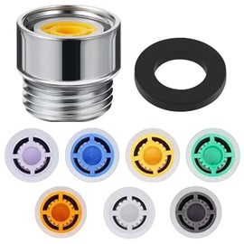 Bamyli 8 Piece Flow Restrictor Water Saver Flow Regulator Kit with Shower Adapter and Gasket for Kitchen Bathroom