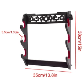 FOXSMZZ Sword Holder Wall Mount Samurai Sword Stand Display Katana Wakizashi Tanto Wall Hanger Sword Rack (3-Tier)