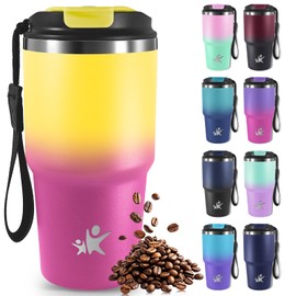 Mujigaga Tazza da Viaggio 0.6 Litri con Isolamento, Bicchiere Termico con coperchio a prova di perdite, Tazza da Viaggio, Ermetica Portatile, Tumbler Per Caffè Caldo e Freddo, Acqua e Tè